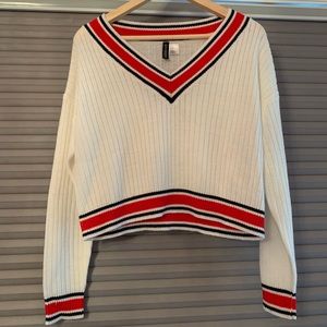 White & red sweater